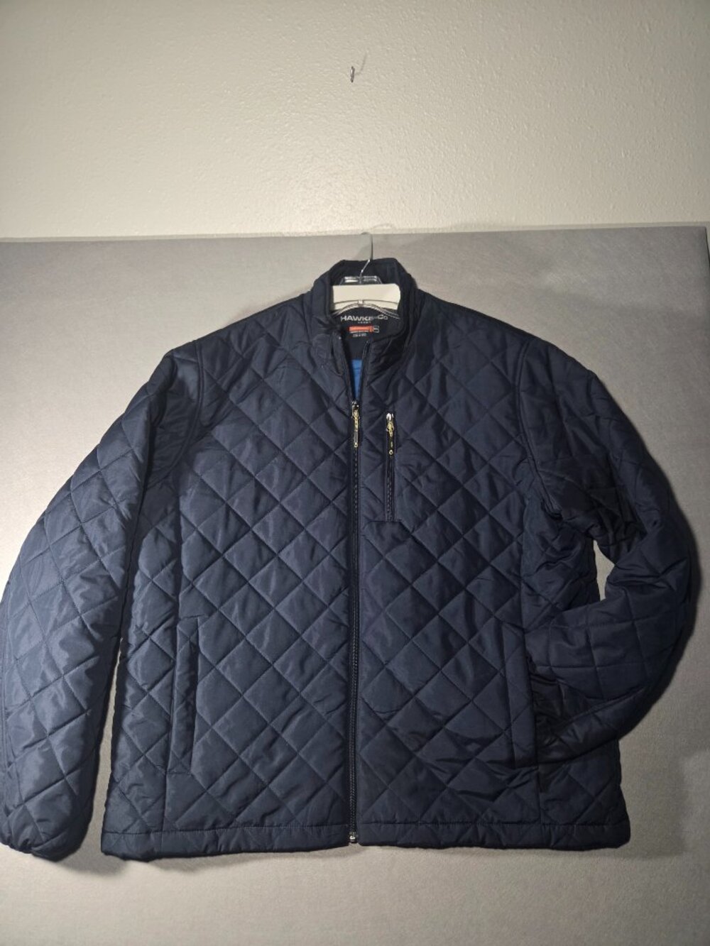 Men's Hawke & Co Navy Blue Diamond Quilted Full Zip Jacket Size XXL